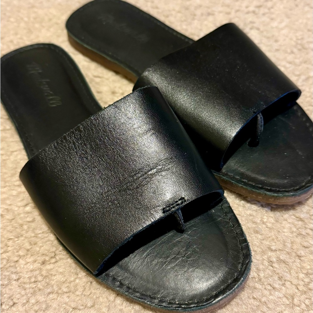 Madewell black leather slides (6)
